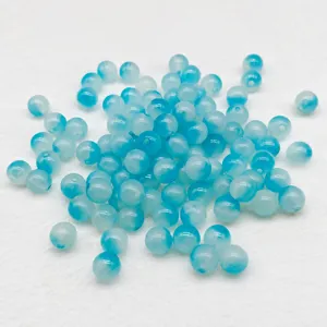 Acrylic dual color round beads spray painted jelly beads loose beads diy jewelry.