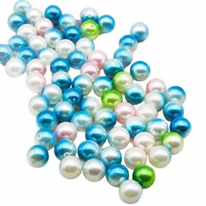 Cuentas de perlas de imitación degradadas coloridas para hacer joyas DIY y pulseras.