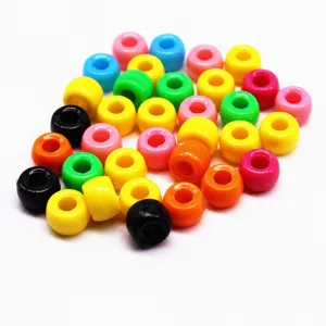 Colorful acrylic barrel beads for DIY jewelry making, 4-6mm loose plastic beads craft supplies.