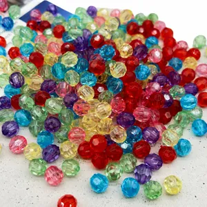 Colorful 6-14mm transparent plastic faceted beads 32-cut acrylic DIY jewelry phone chains