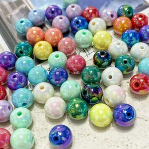 Colorful acrylic round beads 10mm-16mm shiny DIY jewelry making craft wholesale details