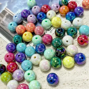 Colorful glossy acrylic round beads for DIY jewelry making crafts wholesale supplies 10-16mm