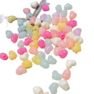 Jelly color heart acrylic loose beads DIY handmade bracelet necklace jewelry accessories