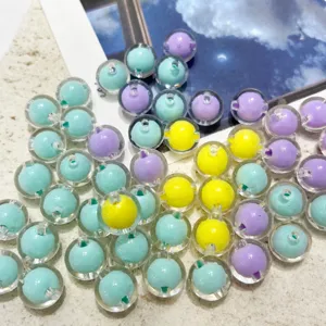 Acrylic beads clear inner colorful round balls for DIY jewelry phone chains making 8-14mm