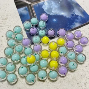 Acrylic transparent inner color bead details, colorful DIY phone chain craft accessories.