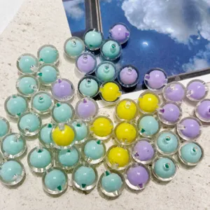 Acrylic transparent inner color round beads DIY jewelry phone chain accessories 8-14mm