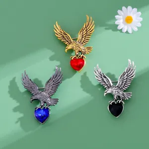 Adler Brosche Set kreative Kristall Herz Tier Anstecknadel Mode Schmuck Zubehör