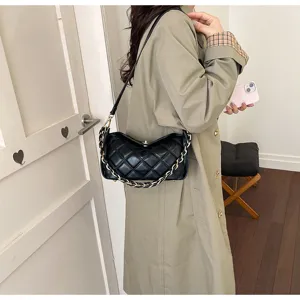 Damen strukturierte gesteppte Kette Umhängetasche Mode einfache stilvolle Tasche Alltag