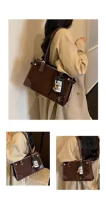Vintage brown suede tote bag for women, large capacity retro shoulder commuter bag.
