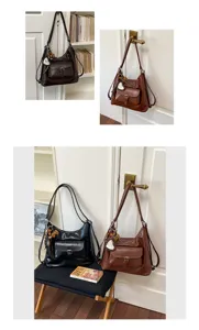 Vintage Damen Pendler Tote Bag Detailansicht mit grosser Kapazitaet Freizeiti Rucksack.
