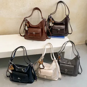 Damen Retro Pendeln Tote Tasche Große Kapazität PU Kunstleder Multifunktionale Schulter Umhängetasche Lässig Mode Rucksack Für Täglichen Gebrauch