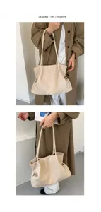 Bolso de hombro tejido elegante para mujer, bolso de mano grande para diario en beige.
