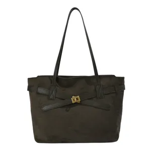 Χειμωνιάτικη vintage σουέτ τσάντα tote μεγάλη χωρητικότητα γυναικεία τσάντα ώμου chic