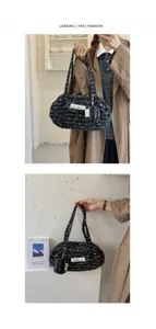 Korean style casual striped star tote bag large capacity canvas shoulder bag for women