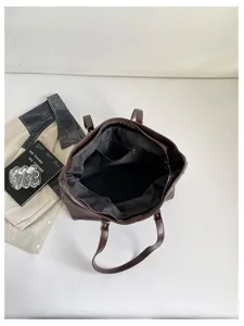 Koreanischer Stil grosse Kapazitat braune Schulter Tasche Tote Bag fur Damen Herbst Mode