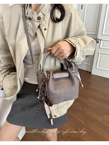 stylish vintage pleated women shoulder bag casual crossbody bag elegant handbag for autumn