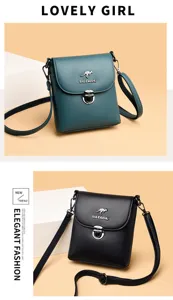 Modieuze PU lederen crossbody tas met metalen sluiting, elegante kleine damestas.