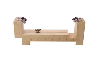 Wooden paracord bracelet jig maker, adjustable DIY weaving tool for craft detail view.