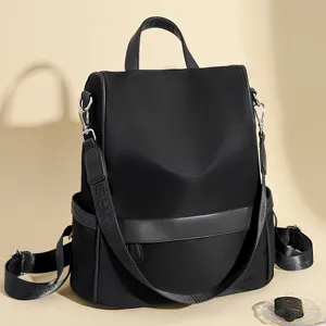 Dames Rugzak Lichtgewicht Nylon Casual School Reis Daypack Grote Capaciteit Woon-werkverkeer Boektas Met Zakken