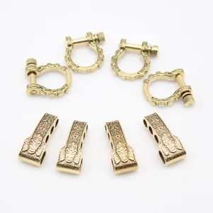 Accessoires de quincaillerie DIY en alliage de zinc couleur laiton, manille et pendentif crâne.