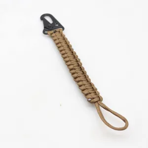 Durable paracord keychain with sturdy black snap hook for outdoor sports and daily use.