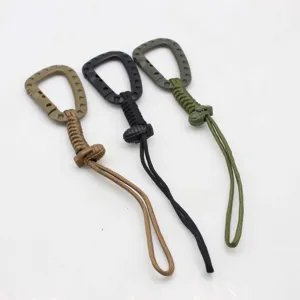Mousqueton Tactique Clip Camping en Plein Air Sac à Dos Boucle Suspendue Anneau D en Plastique Avec Cordon Tressé