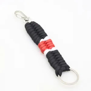 Handmade Woven Parachute Cord Keychain Outdoor Sports Portable Strap Key Ring Fashion Braided Lanyard For Men Women