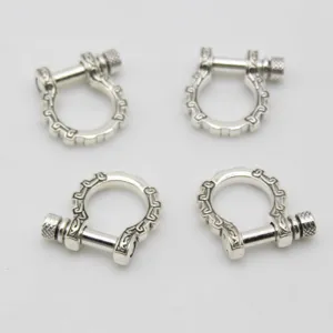 Vue détaillée de manille en U en alliage de zinc boucle de fer à cheval pour bracelets.