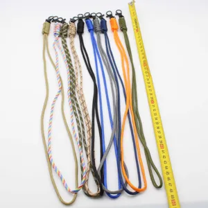 Handmade woven paracord lanyard colorful neck strap for keys id badge mobile phone 50cm