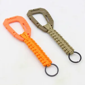 Outdoor paracord braided carabiner keychain multi-functional backpack pendant accessories