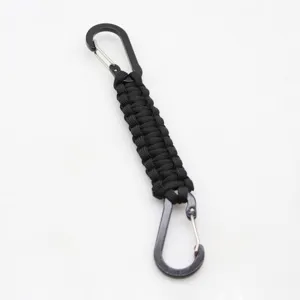 Υπαίθριο Μπρελόκ Paracord Πλεγμένος Κρίκος Κλειδιών Μεταλλικό Carabiner Lanyard Επιβίωσης Τακτικό