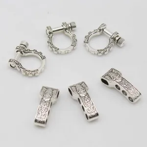 Quincaillerie de bracelet paracorde en alliage de zinc, manille en U et perles de connexion.
