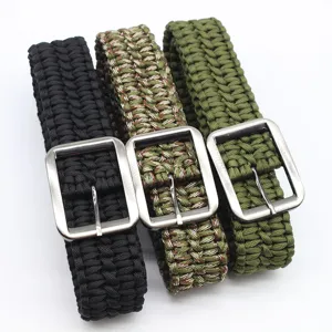 Handmade 7-Core Paracord Survival Belt Outdoor Adventure Tactical Woven Waistband