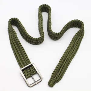 Outdoor survival tactical paracord belt, handmade seven-core woven military style waist strap.