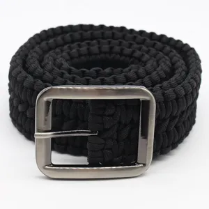 Outdoor Survival Paracord Belt Handmade Woven Tactical Belt Adjustable Casual Waist Belt For Men And Women