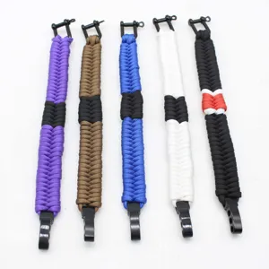Multicolor paracord survival bracelet outdoor sports handmade wrist rope emergency gear set