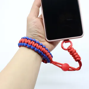 Universeel Gevlochten Paracord Telefoon Lanyard Polsband Verstelbare Valbestendige Handriem Voor Mobiele Telefoon En Waterfles