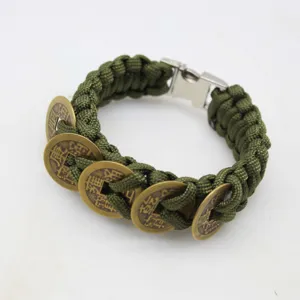 Bracelet en paracorde cinq pièces d'empereurs corde de survie militaire tissé pour hommes