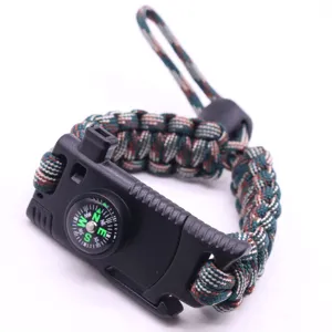 Paracord survival bracelet multifunctional outdoor camping wilderness wrist rope tool