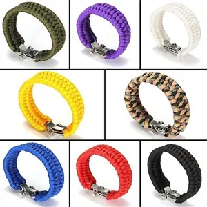 Überleben Paracord Armband mit verstellbarem Zinklegierungs-Schäkel, handgeflochtenes Design.