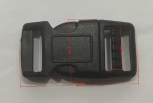Fibbia in plastica nera di rilascio per braccialetto paracord cinturino zaino 4.3cm