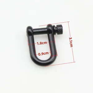 Zinc alloy U shackle bow shackle for paracord bracelet survival gear metal hardware