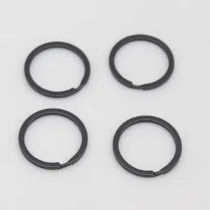 Set di anelli portachiavi in metallo nero, accessori resistenti per fai da te e auto chiavi.
