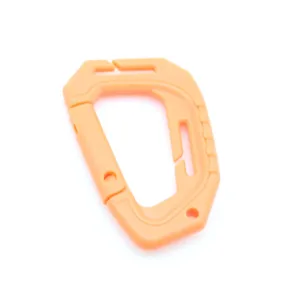 D-shaped plastic carabiner tactical buckle outdoor backpack hook detail shot for camping gear