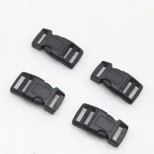 Fibbie a sgancio rapido in plastica nera per bracciali in paracord cinturini per valigie.