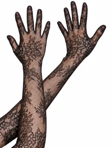 Gants longs en dentelle noire style gothique lolita gants d'halloween accessoires de cosplay