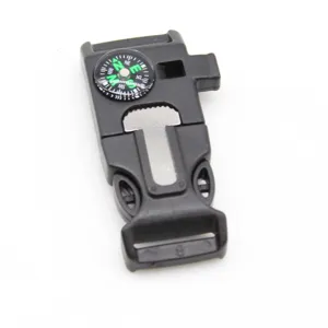 Multifunktionale Outdoor Überlebensschnalle mit Kompass Pfeife für Paracord Armband machen.