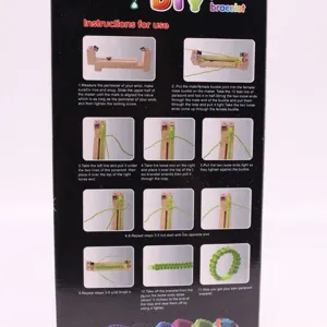 Paracord bracelet wooden jig kit instruction manual packaging back view tool DIY craft set