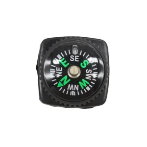 Mini boussole noire 20mm pour survie tactique bracelet paracorde accessoire étanche