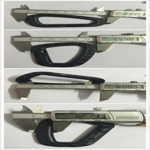 Black plastic D-ring tactical carabiner buckle for outdoor hiking and climbing backpacks.